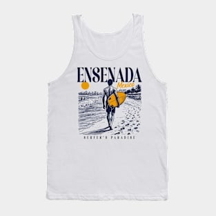 Vintage Surfing Ensenada, Mexico // Retro Surfer Sketch // Surfer's Paradise Tank Top